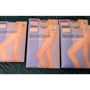 Round The Clock 5 Vintage 2002 Pantyhose Stockings Size D Bone Sand Beige NEW